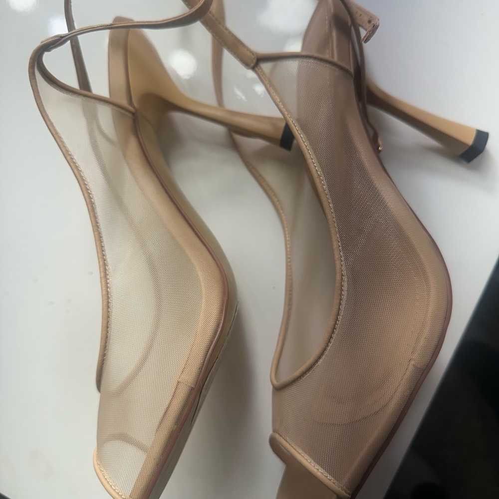 JW PEI Tan Mesh Heels